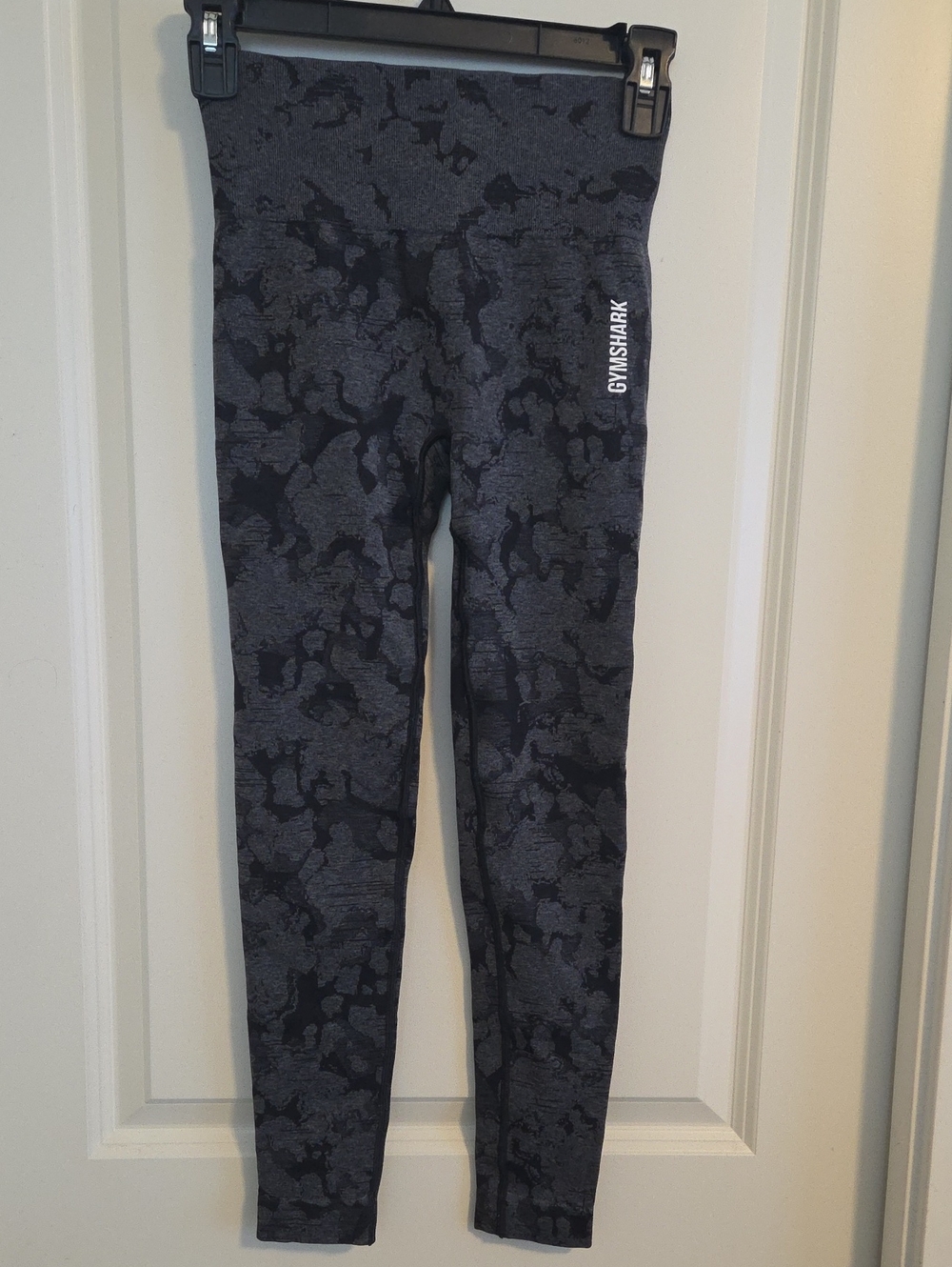 Gymshark Kids Black & Gray Camo High-Rise Leggings